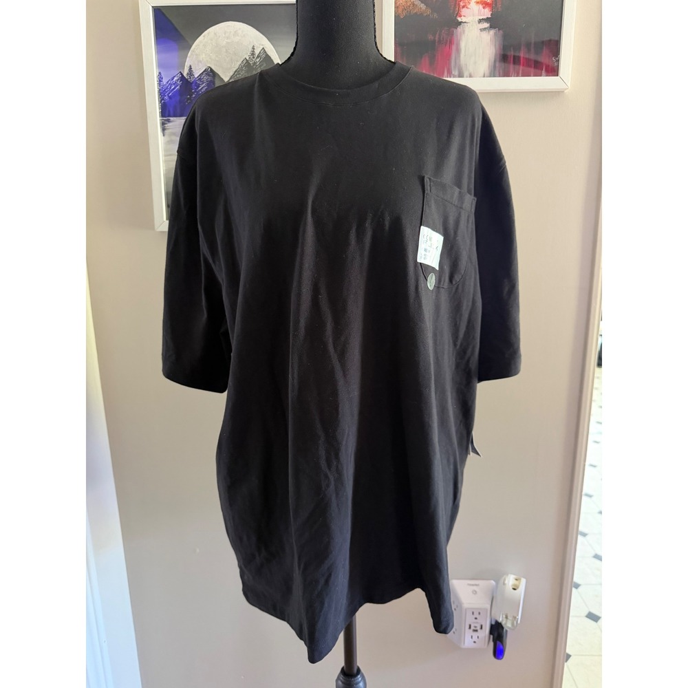 Saddlebred Comfort Flex Mens Large Pocket T-Shirt True Black Classic Fit NWT